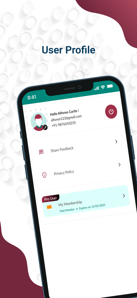 My Estate Point India - User profile and pro membership details in the My Estate Point India app