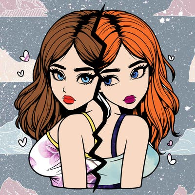 realistic girl split