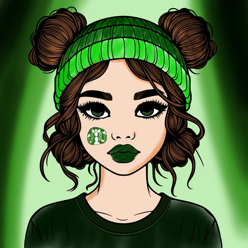 realistic girl with buns in her hair with a beanie on