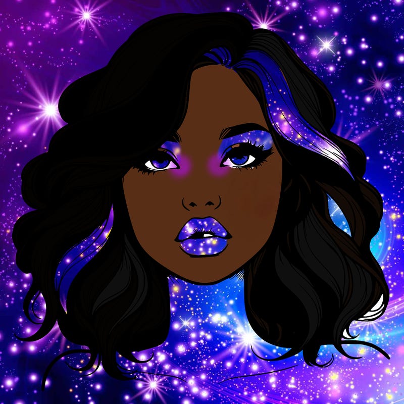 realistic girl with wavy hair and lips