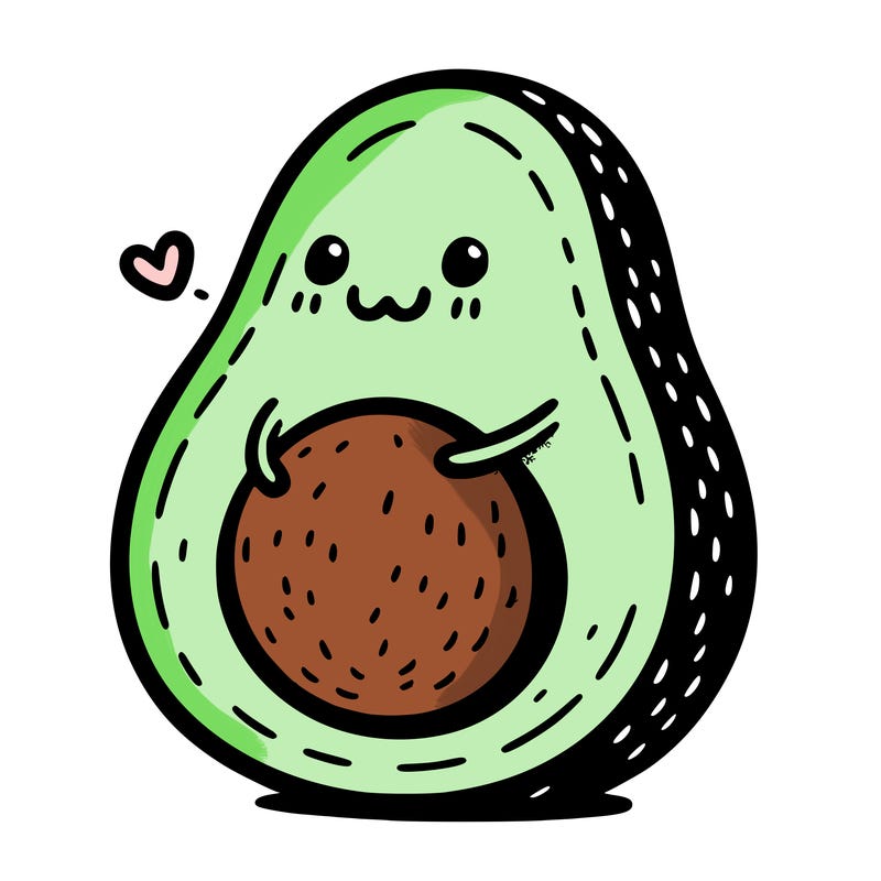 an avocado hugging an avocado