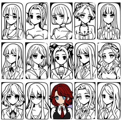 girls that look diffrent anime