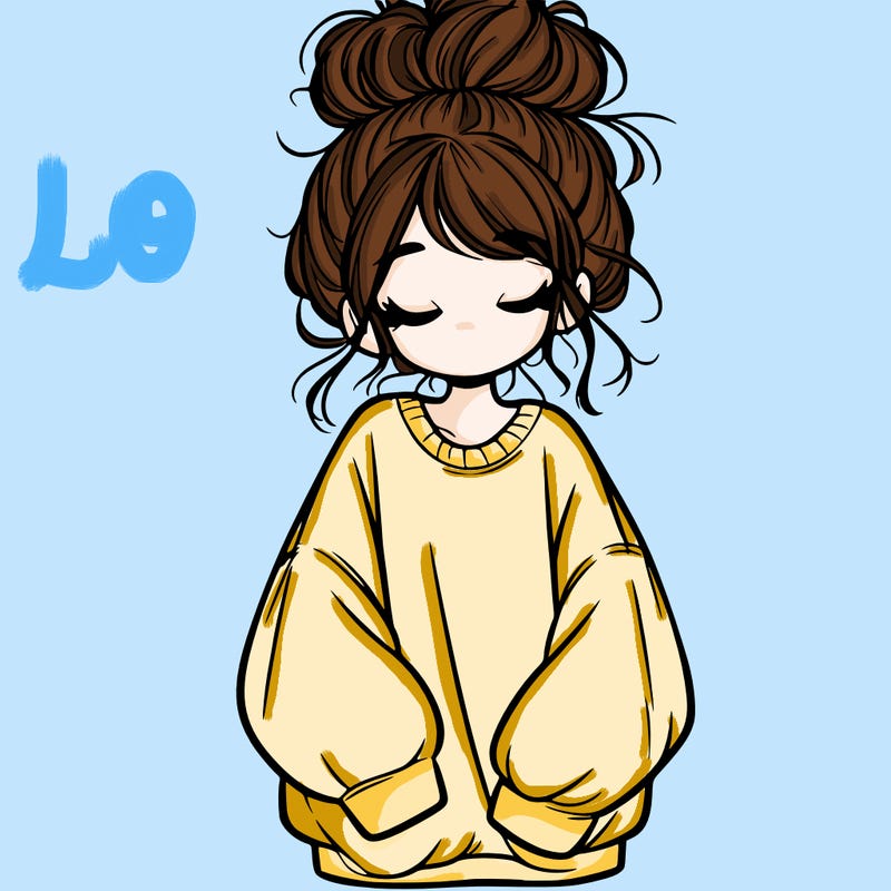 girl with baggy sweatshirt and messy bun