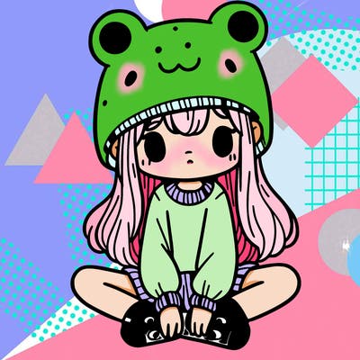 a girl wearing a frog hat and some frog socks