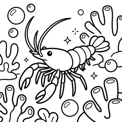 Introduce your little one to the wonders of the ocean with this charming cleaner shrimp coloring page. Designed specifically for toddlers, its thick lines and clear shapes make coloring a delightful and easy activity.