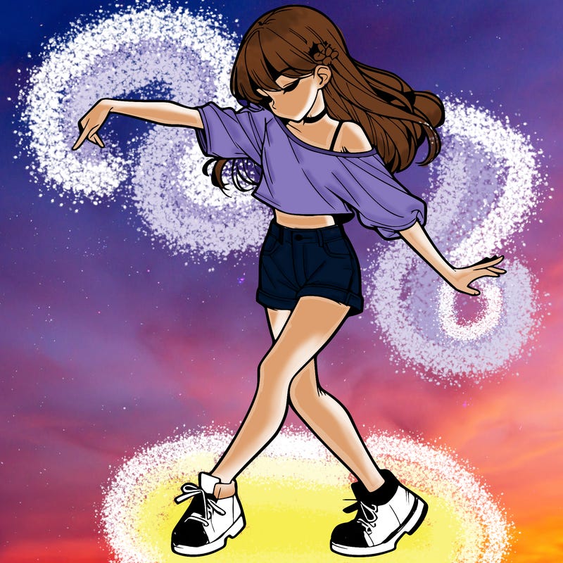 realistic girl danceing