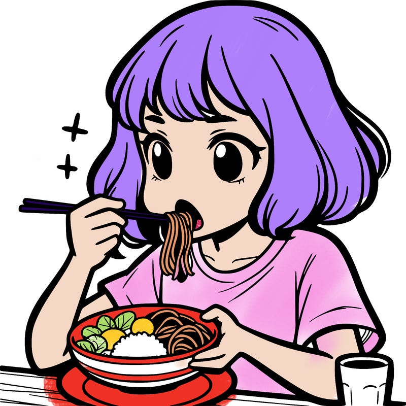 a girl eating food