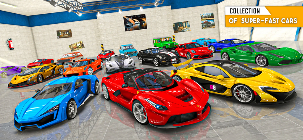 Car Race 3D Highway Racing - Una colección de coches superrápidos en una sala de exposición de juegos de carreras 3D
