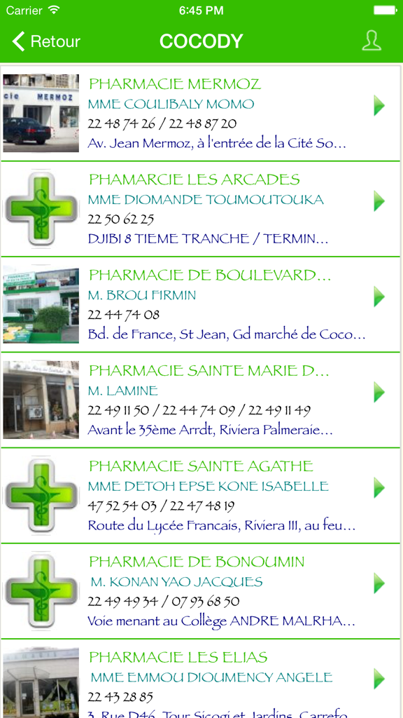 Pharmacie Garde Côte d'Ivoire - Liste des pharmacies de garde dans le quartier de Cocody