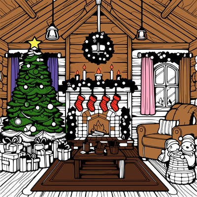 christmas house interior