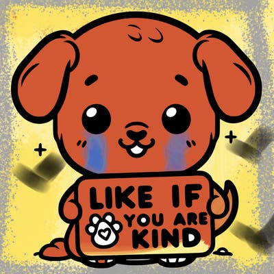 make a sign that says like if you are kind with a cute little dog