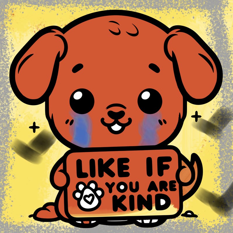 make a sign that says like if you are kind with a cute little dog