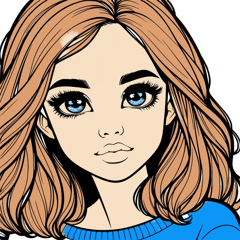 realistic girl whith cute eyes