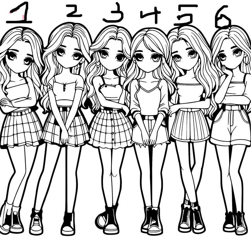 a group of girls realistic