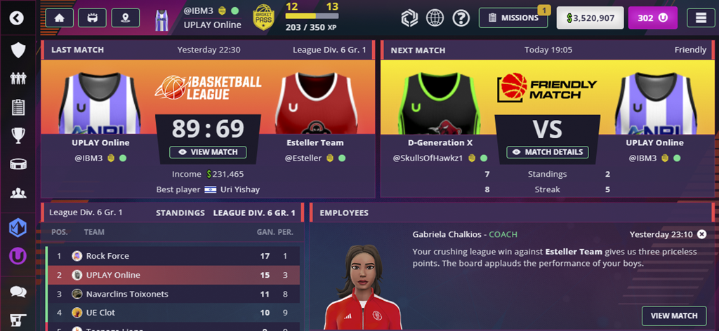 iBasket Manager 3 - iBasket Manager 3 대시보드로 경기 결과와 리그 순위를 보여줍니다