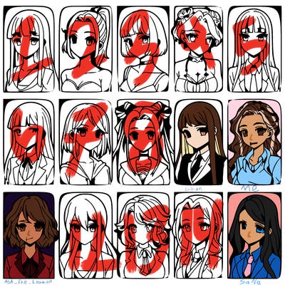 girls that look diffrent anime