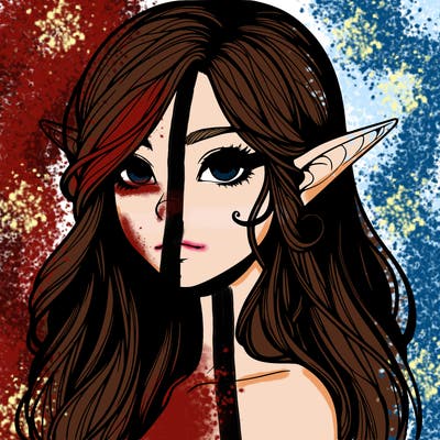 elf girl realistic dark fantasy