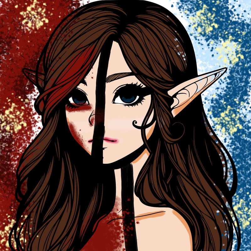 elf girl realistic dark fantasy