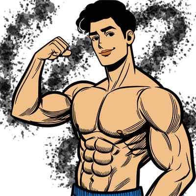 handsome man with six pack.