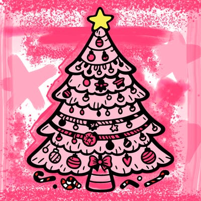 christmas tree with lots of details