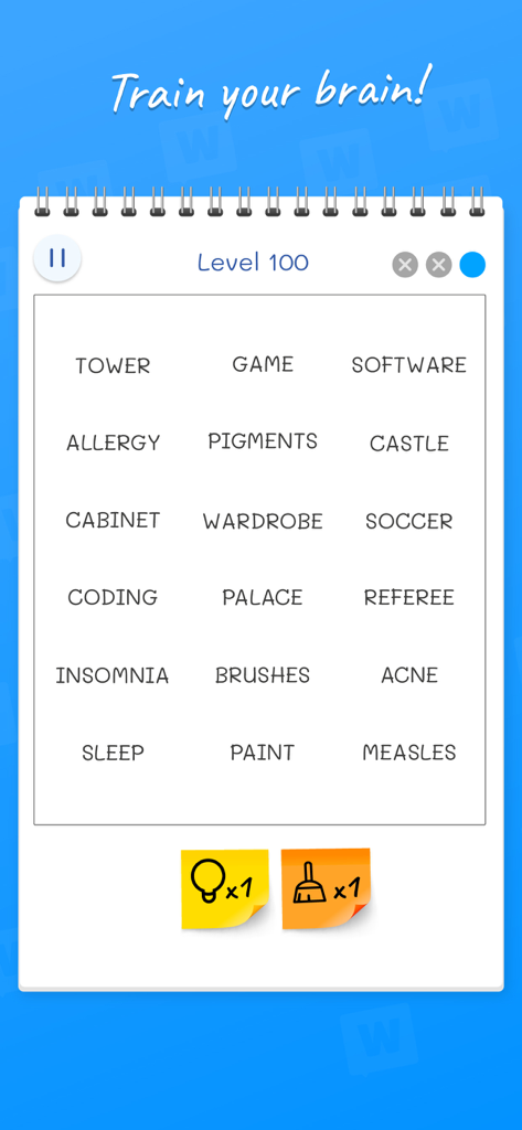 Word Match: Connections Game - Word Match Connections Game level 100 brain training puzzle screen