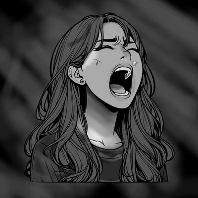 screaming realistic, girl