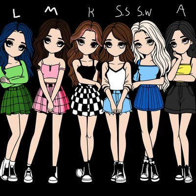 a group of girls realistic