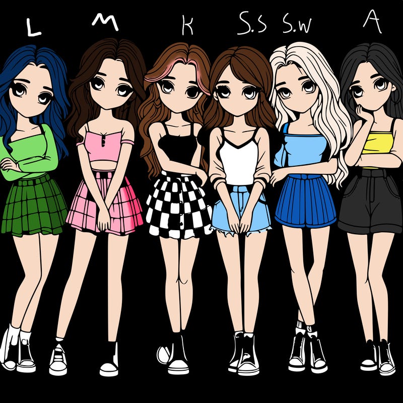 a group of girls realistic
