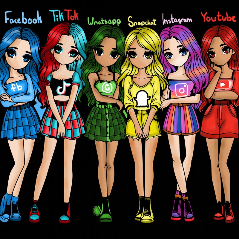 a group of girls realistic