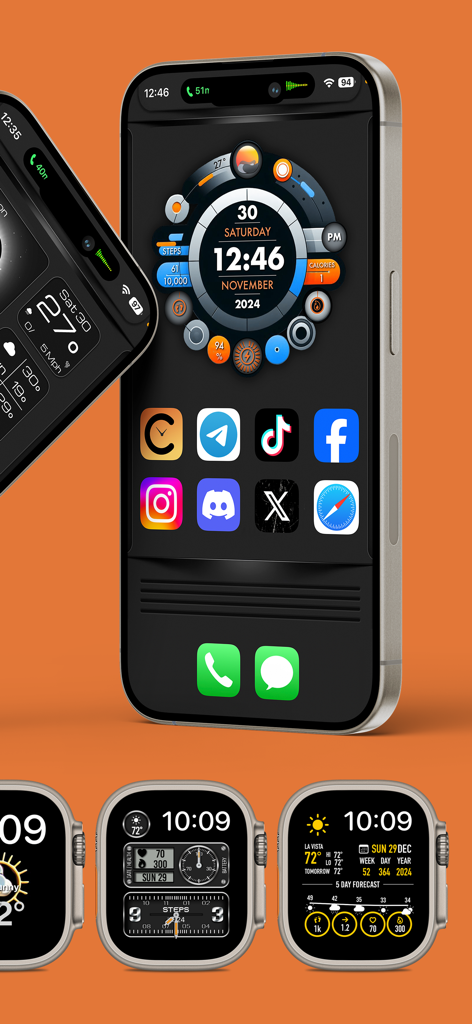 Clockology - Customized iPhone dashboard widget and various Apple Watch faces