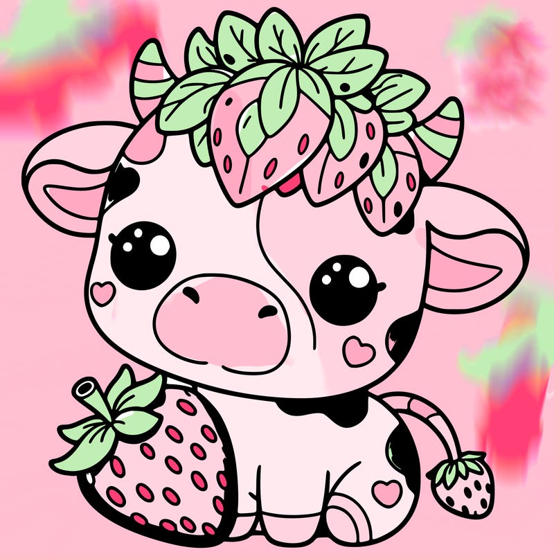 cute strawberry cow