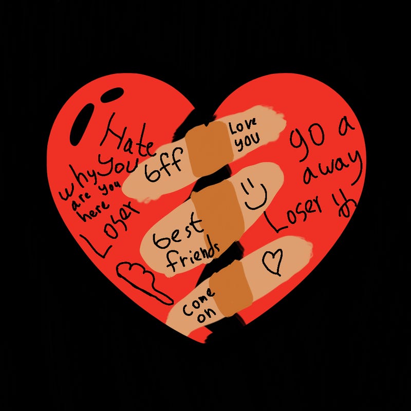 a blank heart