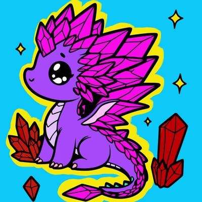 little cute crystal dragon