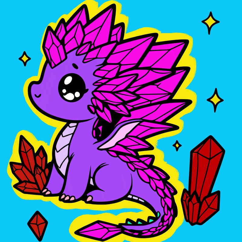 little cute crystal dragon