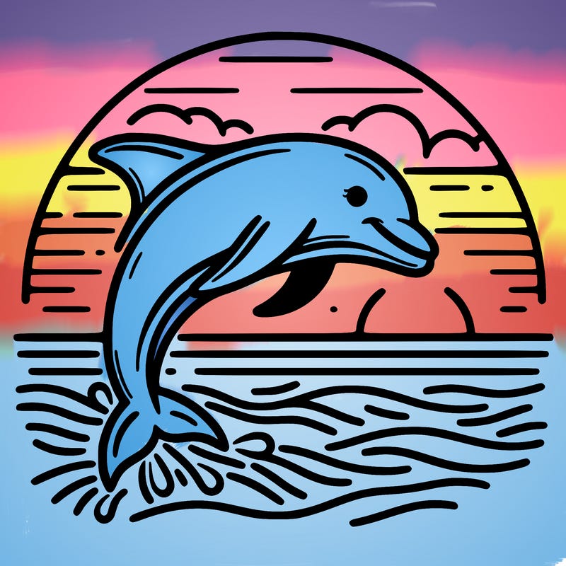 dolphin in a sunset