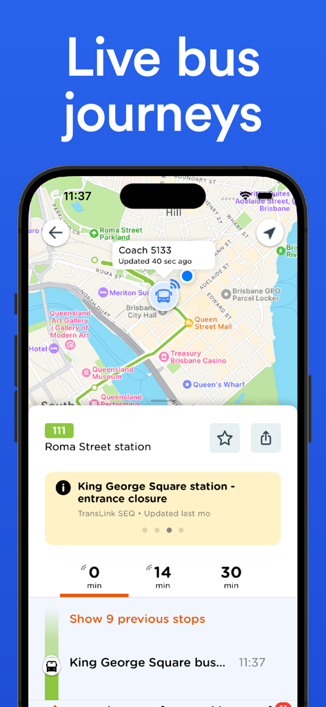Philadelphia SEPTA Transit - Real-time map tracking interface showing live bus location and arrival times for Philadelphia transit.