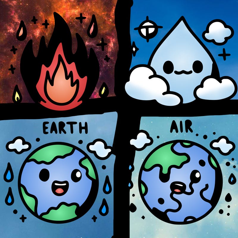 fire, earth, water,air