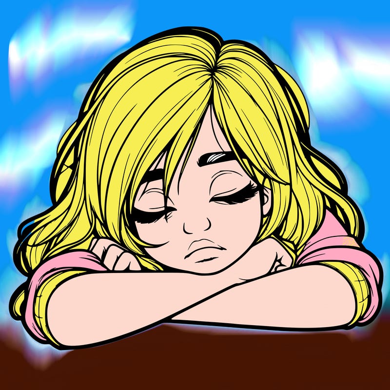 realistic tired girl