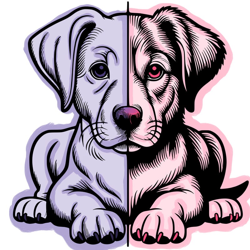 realistic dog split picture