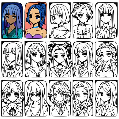 girls that look diffrent anime