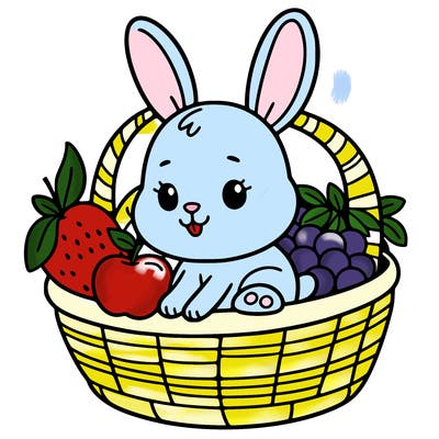 bunny in a fruit basket