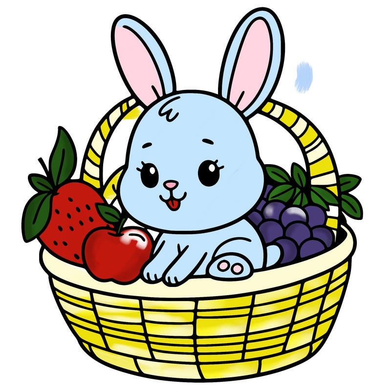 bunny in a fruit basket