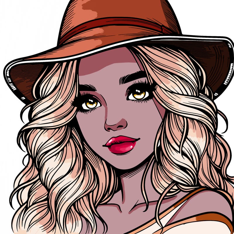 realistic girl with hat