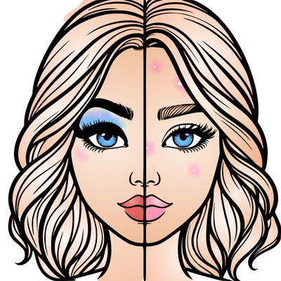 realistic girl split half