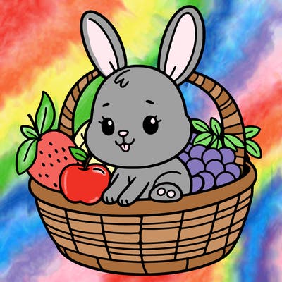 bunny in a fruit basket