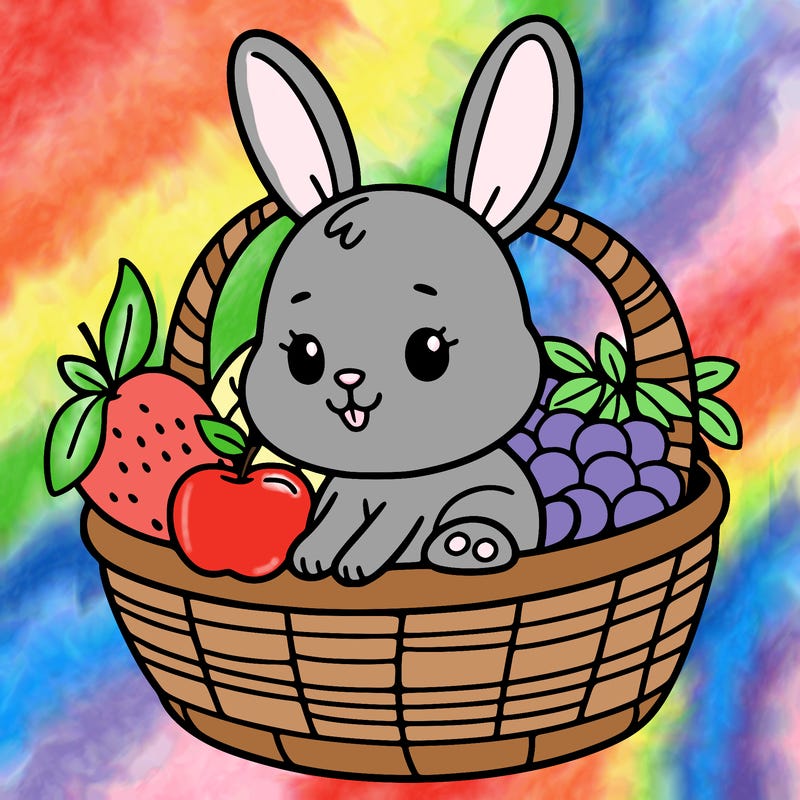 bunny in a fruit basket