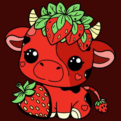 cute strawberry cow