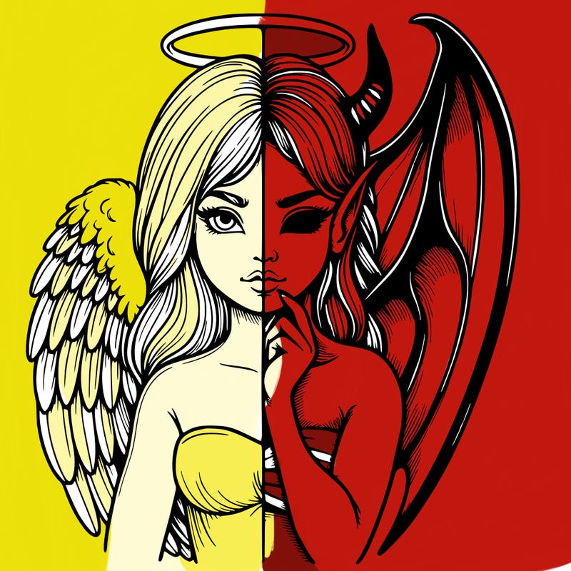 realistic angel half demon