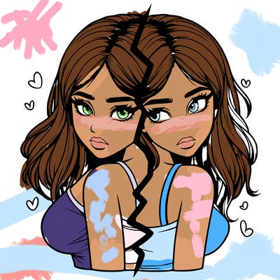 realistic girl split