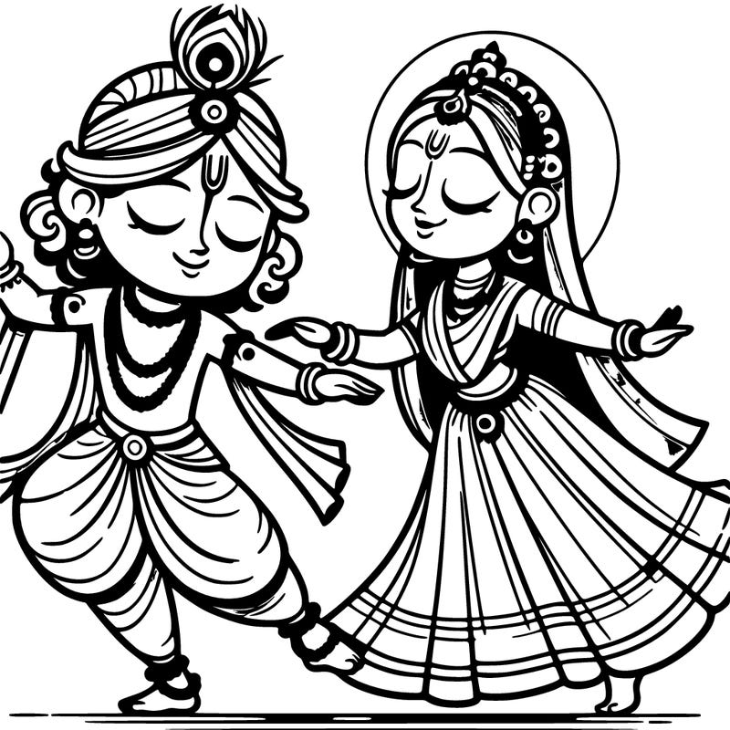 radha is dancing with krishna